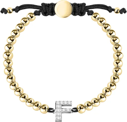 La Petite Story Brățară bicoloră cu litera „F” LPS05ARR12