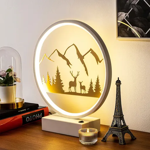 Lampa de masa, Opviq, 526SHD1139, Alb/Auriu