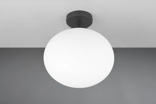 Plafoniera Fomento, TRIO, 30x33 cm, 15W, 1x E27, metal, negru mat/alb