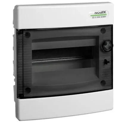Cofret de distributie din plastic, Noark 110818 PNF 4T, montare incastrata, usa transparenta, IP40, 1 rand, 4 module