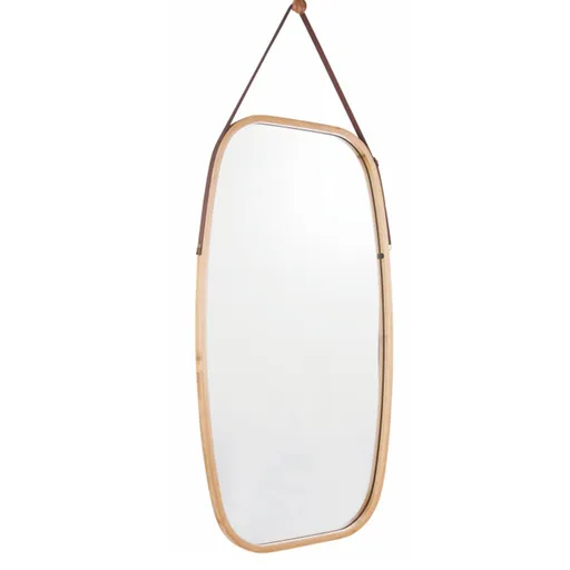 Oglindă suspendată cu ramă din bambus Lemi 3, 43 x1,5 x 76 cm