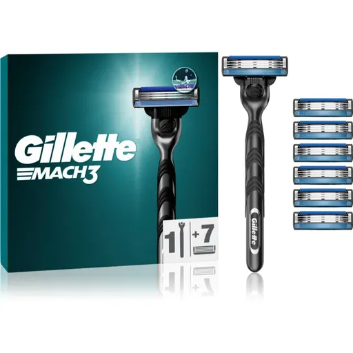 Gillette Mach3 Aparat de ras + rezervă lame 7 buc