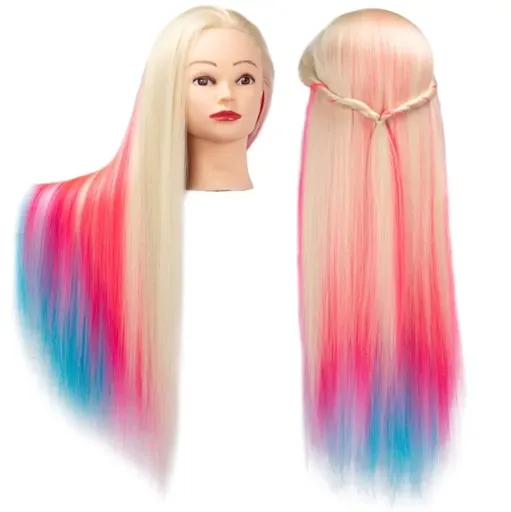 Cap Manechin Colorat H1-6A, 50% Natural 65 cm + Suport Prindere