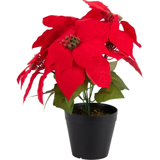 Floare artificială de Crăciun Poinsettia înghiveci, 25 x 30 cm