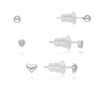 MOISS Set romantic de cercei din argint E0004919 (3 perechi de cercei)
