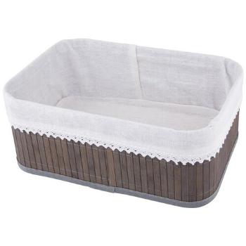 Altom Coș de depozitare din bambus cu dantelă, 30x 20 x 12 cm, L