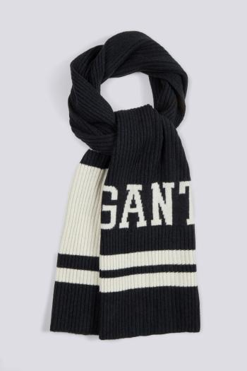 SÁL GANT D1. STRIPED WOOL COLLEGIATE SCARF EBONY BLACK