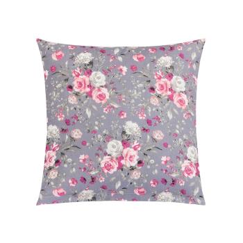 Bellatex Pernă Adéla Flori roz trandafir, gri , 40x 40 cm