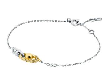Michael Kors Brățară bicoloră din argint cu zircon cubic Astor Link MKC1737CZ931