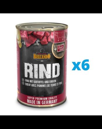 BELCANDO Super Premium hrana umeda pentru caini, vita cu cartofi si mazare 6x400 g