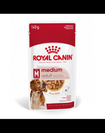 Royal Canin Medium Adult 10x140 g hrana umeda in sos pentru caini adulti din rase de talie medie