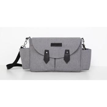 Petite&Mars Sara Grey Black geantă de schimbat scutece 40 x 23 x 10 cm 1 buc