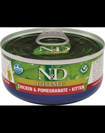 FARMINA N&amp;D PRIME Kitten Chicken&amp;Pomegranate conserva hrana pisoi, femele gestante 70 g