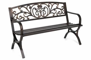 Záhradná lavička s patinou oceľ liatina