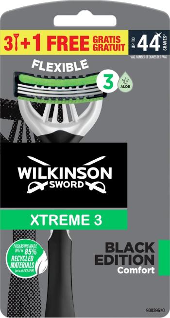 Wilkinson Sword Aparat de ras de unică folosință pentru bărbați Xtreme 3 Black Edition Comfort 3+1 buc