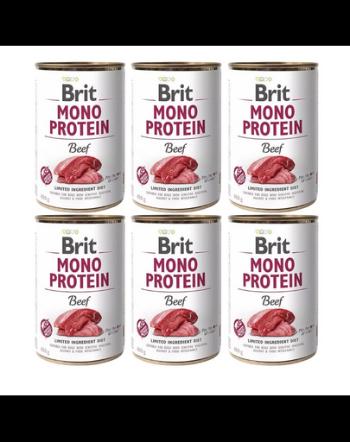 BRIT Mono Protein Beef 6x400 g alimente caini monoproteice din carne de vita