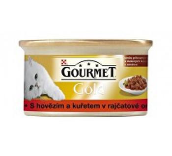 Gourmet Gold cons. hovädzie a kuracie mäso v paradajkovej omáčke 85g + Množstevná zľava