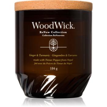 Woodwick Ginger & Turmeric lumânare parfumată cu fitil din lemn 184 g