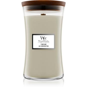 Woodwick Fireside Au Coin Du Feu lumânare parfumată  cu fitil din lemn 609.5 g