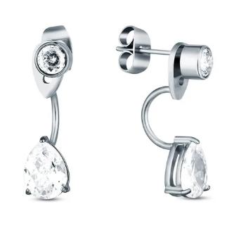 Vuch Cercei eleganți 2 în 1 cu zirconi cubici Ally Silver