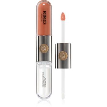 KIKO Milano Unlimited Double Touch Ruj de buze lichid, de lunga durata culoare 129 Burnt Tangerine 6 ml