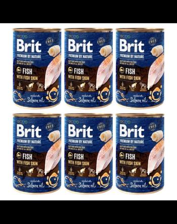 BRIT Premium by Nature Fish&amp;Fish Skin 6x400 g set hrana caine, peste si piele de peste