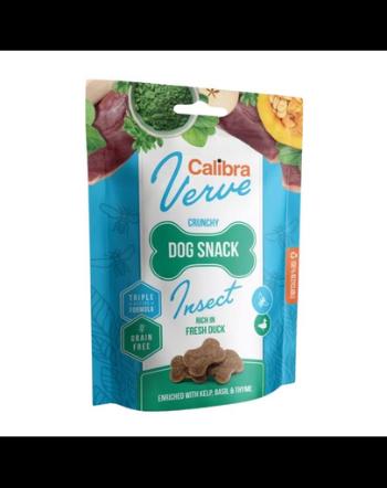 CALIBRA Dog Verve Crunchy Snack Insect&amp;Fresh Duck 150 g snack fara cereale, insecte si rata pentru caini