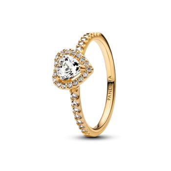 Pandora Inel romantic placat cu aur inimă 168421C01 56 mm