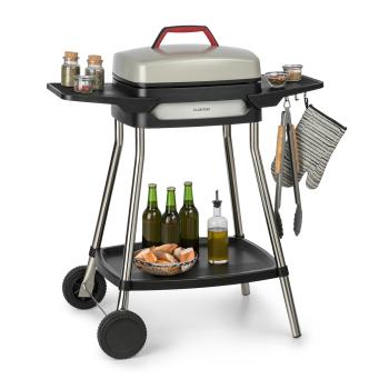 Klarstein Gatsby, grill electric, 2000 W, grilaj antiaderent, măsuțe laterale, bej/negru