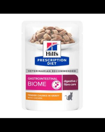 HILL'S Prescription Diet Feline Gastrointestinal Biome Plicuri hrana pisici, afectiuni gastrointestinale, cu pui 12x85 g