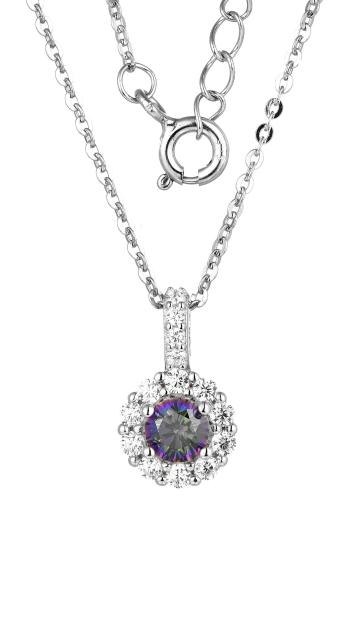 Brilio Silver Colier sclipitor din argint cu topaz curcubeu Mystic Stone SP04664A (lanț, pandantiv)