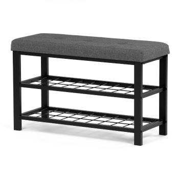 Raft pentru pantofi cu 2 rafturi, gri, gri