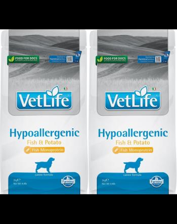 FARMINA Vet Life Hypoallergenic Fish &amp; Potato 2 x 2 kg hrana caini cu alergii