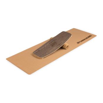 BoarderKING ndoorboard Curved, placa echilibru, saltea, cilindru, lemn / pluta