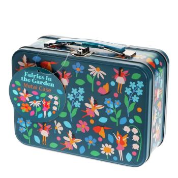 Sötétkék fém játék bőrönd 19x8x17 cm Fairies in the Garden – Rex London