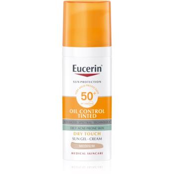 Eucerin Sun Oil Control Tinted krémes gél napozáshoz SPF 50+ árnyalat Medium 50 ml