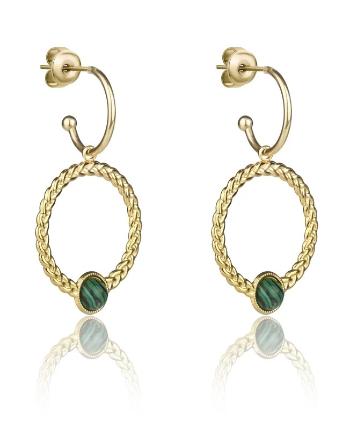 Marc Malone Cercei placați cu aur 2in1 Ellie Green Earrings MCE23001G