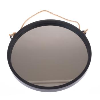 Oglindă suspendată din plastic Embellir negru,diametru 48 cm, diam. 48 cm