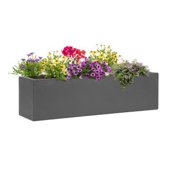 Blumfeldt Solidflor, ghiveci de 75 x 20 x 20 cm din fibră de sticlă interioar / exterioar gri închis