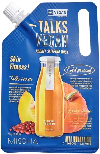 Missha Mască vegană de noapte Talks Vegan Squeeze Skin Fitness (Pocket Sleeping Mask) 10 g