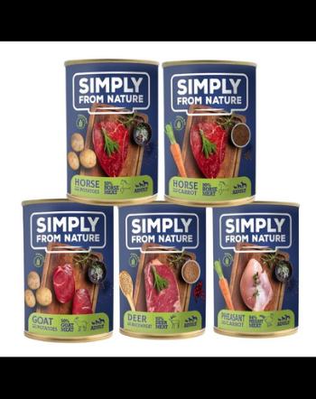 SIMPLY FROM NATURE Hrana umeda pentru caini, mix arome 30 x 400g