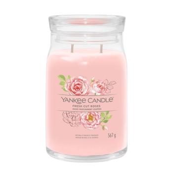 Yankee Candle Lumânare aromatică Signature sticlă mare Fresh Cut Roses 567 g