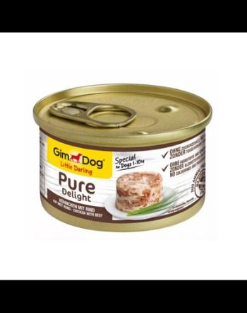 GIMDOG Pure Delight Chicken&amp;Beef 85 g pui si vita hrana caini adulti de rasa mica