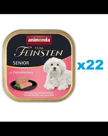 ANIMONDA vom Feinsten Senior Hrana umeda cu inimi de curcan pentru caini seniori 22x150 g