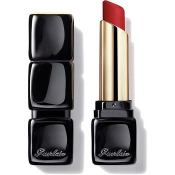 GUERLAIN KissKiss Tender Matte ruj cu persistență îndelungată cu efect mat culoare 910 Wanted Red 3.5 g