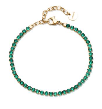 Brosway Brățară tenis placată cu aur cu zirconiu cubic verde Desideri BEI102