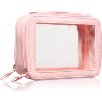 BrushArt Accessories Transparent make-up case kozmetický kufrík Pink 1 ks