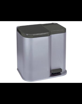 CURVER Cos de gunoi DUO PEDAL BIN argintiu/gri inchis