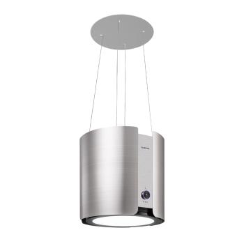 Klarstein Skyfall, hotă insulă, Ø 45 cm, recirculare 402 m³ / h, LED, oțel inoxidabil, argintie