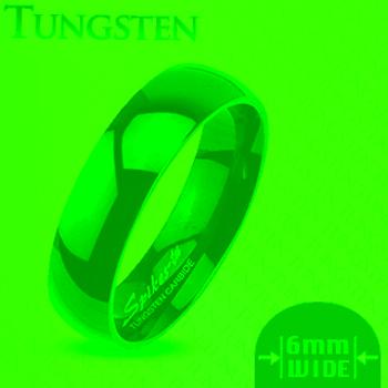 Tungstenový hladký čierny prsteň, 6 mm - Veľkosť: 67 mm